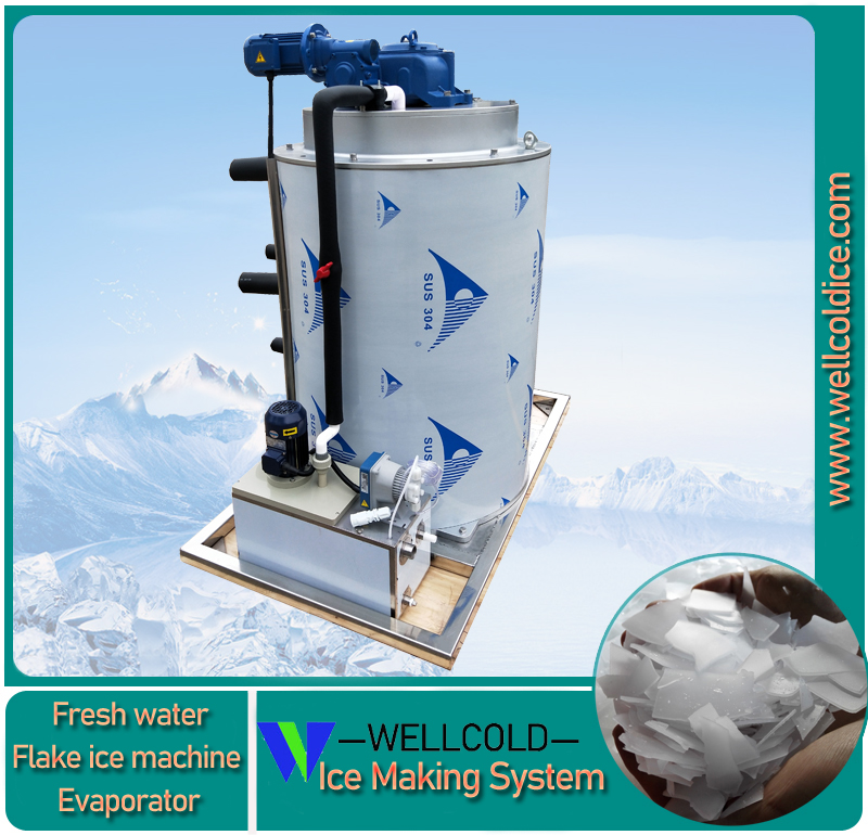 Flake ice evaporator